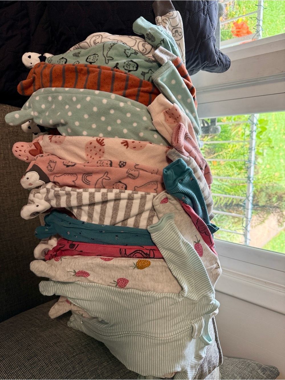 Bundle of 11 Premie Baby One-Piece Sleepwear - Pastel Multi-Color Pack